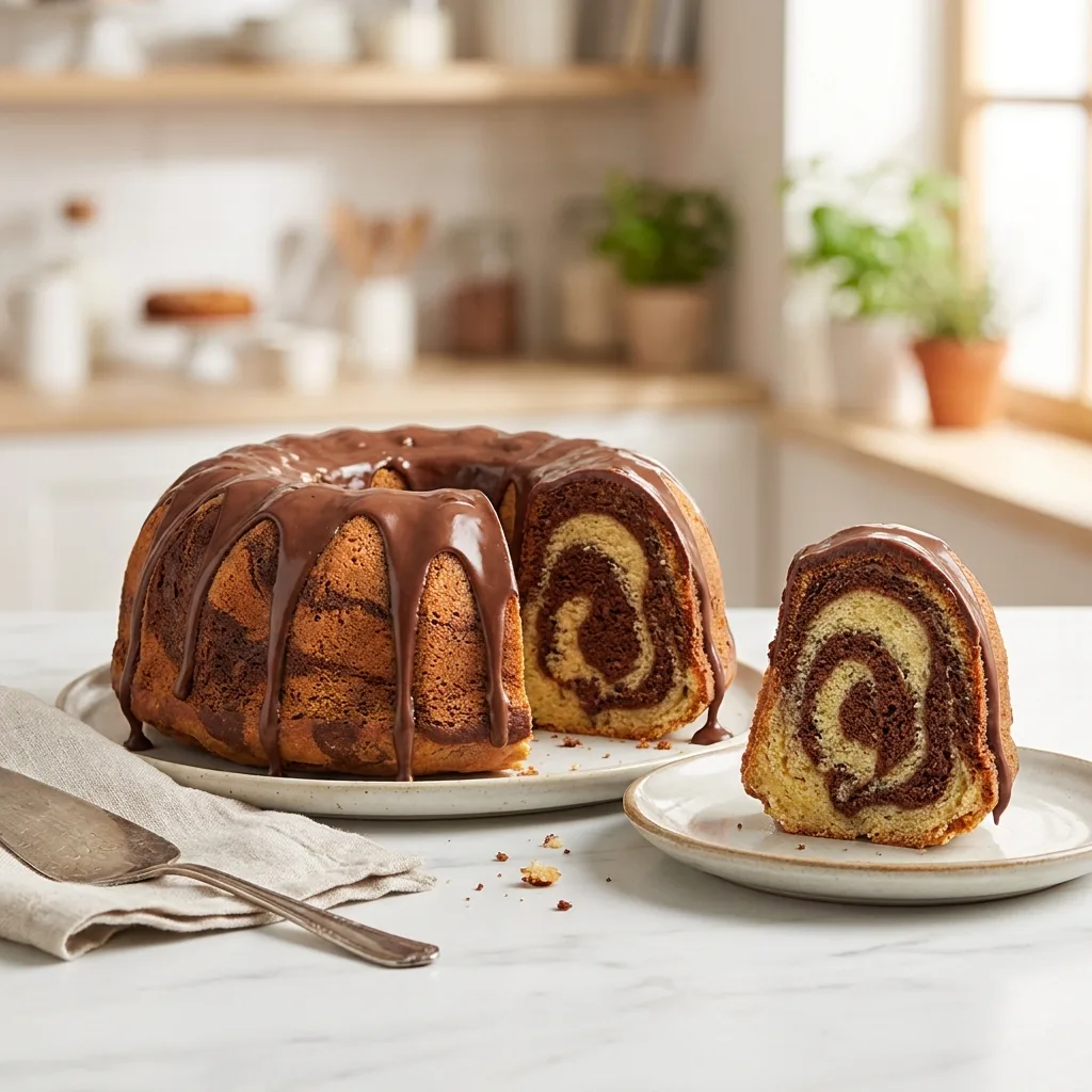 Sweet Kitchen NJ marble swirl cake with chocolate ganache